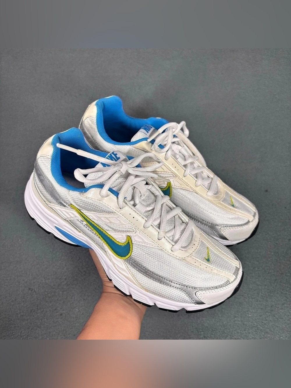 Nike Initiator Women's Sneakers White/Blue/Silver/Green Size 8